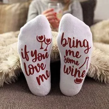Funny Wine Socks For Women With Non-Slip Grip - Great Gifts