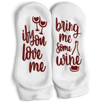 Funny Wine Socks For Women With Non-Slip Grip - Great Gifts