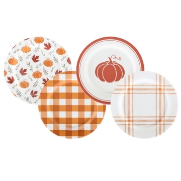 C.R. Gibson Autumn Themed Reusable Melamine Plates Set