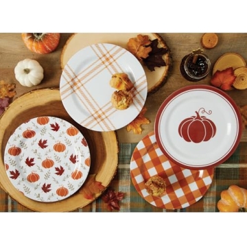 C.R. Gibson Autumn Themed Reusable Melamine Plates Set