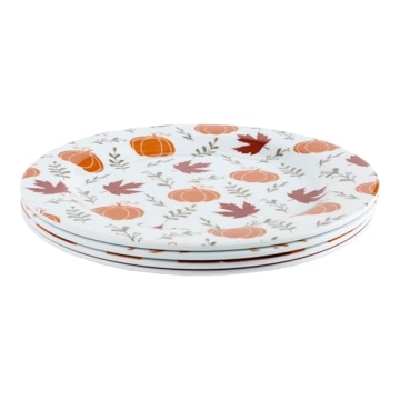C.R. Gibson Autumn Themed Reusable Melamine Plates Set