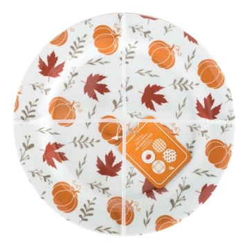 C.R. Gibson Autumn Themed Reusable Melamine Plates Set