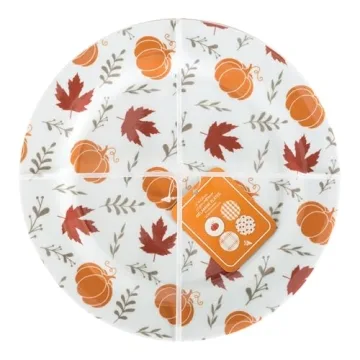 C.R. Gibson Autumn Themed Reusable Melamine Plates Set