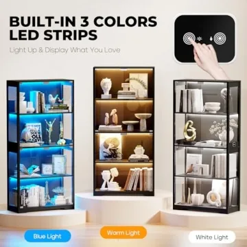 BROTTAR Display Cabinet with LED Lights for Collectibles