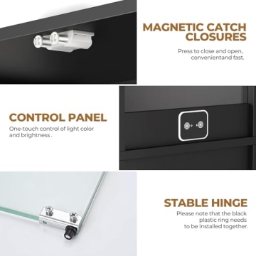 BROTTAR Display Cabinet with LED Lights for Collectibles