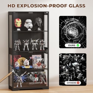 BROTTAR Display Cabinet with LED Lights for Collectibles