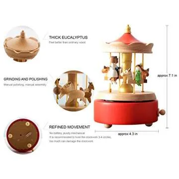 LILYXIN Horse-Shaped Music Box - Handmade Wooden Decor