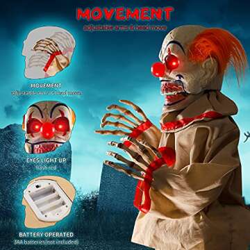 Animatronic Clown Halloween Animated Decorations