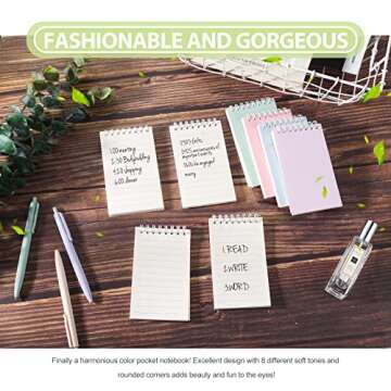 Ddaowanx Small Notebooks,3x5 Pocket Spiral Notepads With Lined Pages - The Perfect Little Mini Notebook to Stay Organized and Boost Productivity at Work or School (8, Cute Colors)