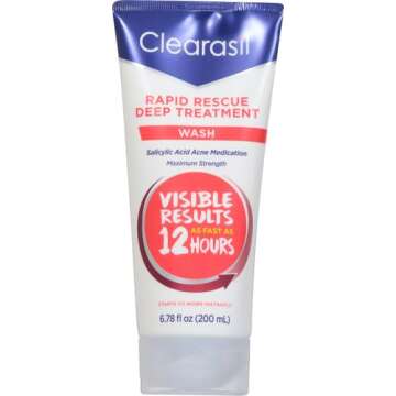 Clearasil Rapid Rescue Deep Treatment Acne Face Wash, Maximum Strenght with 2% Salicylic Acid Acne M...