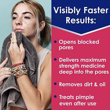 Clearasil Rapid Rescue Deep Treatment Acne Face Wash, Maximum Strenght with 2% Salicylic Acid Acne Medication, Acne Facial Cleanser, 6.78 fl oz