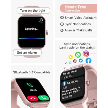 TOOBUR Smart Watch for Women Alexa Built-in, 1.95" Fitness Tracker with Answer/Make Calls, IP68 Wate...