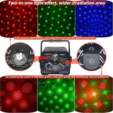Party DJ Lights with Remote Control, Portable Mini Disco Ball Stage Light, Sound Activated USB Powered Bright RGB Led Projector Strobe Lamp for Room Home Decor Birthday Gift Bar Rave Karaoke Xmas Show