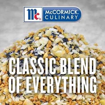 McCormick Culinary Everything Bagel Seasoning, 21 oz - One 21 Ounce Container of Everything Bagel Seasoning Blend of Poppy Seed, Sesame Seed, Garlic, Onion and Salt