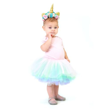 My Lello Rainbow Tutu for Baby Toddler Girls - 10 Layers