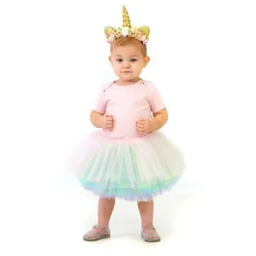My Lello Rainbow Tutu for Baby Toddler Girls - 10 Layers