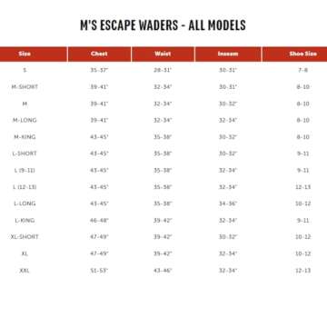 Redington Men's Escape Waders - Chest High Fly Fishing Waders - Waterproof Wader for Men - Boulder/Slate - Medium