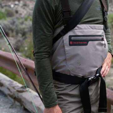 Redington Men's Escape Waders - Chest High Fly Fishing Waders - Waterproof Wader for Men - Boulder/Slate - Medium