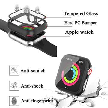 HASDON [12 Pack] Case Compatible with Apple Watch Series 9 8 7 41mm with Tempered Glass Screen Prote...