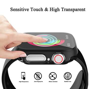 HASDON [12 Pack] Case Compatible with Apple Watch Series 9 8 7 41mm with Tempered Glass Screen Protector, Full Coverage Bumper Hard PC Protective Cover for iWatch Series 9 8 7 41mm Accessories