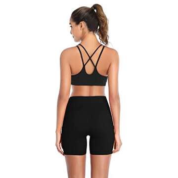 DAYOUNG Women Yoga Shorts with Tummy Control and Pockets