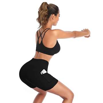 DAYOUNG Women Yoga Shorts with Tummy Control and Pockets