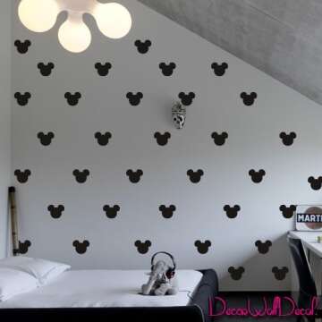 2x1.6 Set of 150 Mickey Mouse Head Inspired Ears Polka Dot Wall Decal Decor Decals Sticker Art Baby ...