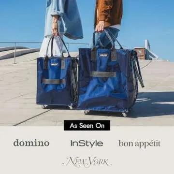 HULKEN Reusable Grocery Bag with Wheels for Easy Transport