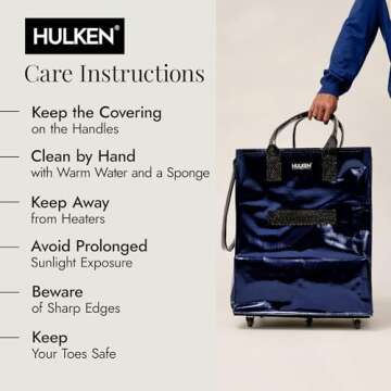 HULKEN Reusable Grocery Bag with Wheels for Easy Transport