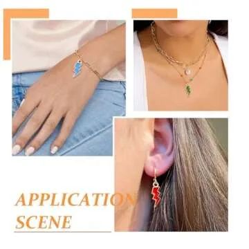 Craftdady 100Pcs Lightning Bolt Pendants in 10 Colors