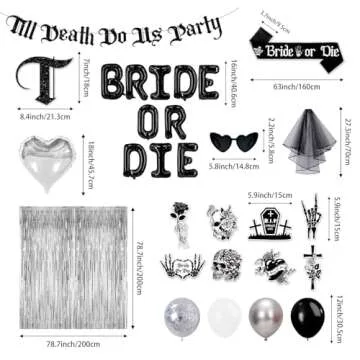 Bride or Die Bachelorette Party Decorations Set - 67pcs