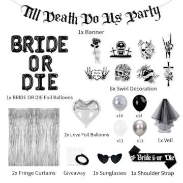 Bride or Die Bachelorette Party Decorations Set - 67pcs