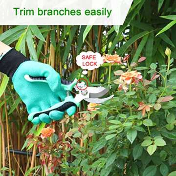 16 PCS Gardening Tools Kits, Gardening Tool Sets with Self Watering System for Flower and Vegetable Plants Care, Gardening Gifts for Men Women