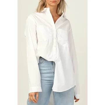 CHYRII Women's V Neck Button Down Blouse Stylish and Versatile