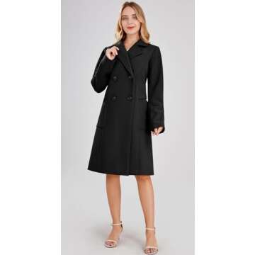 Stylish Chouyatou Women's Wool Blend Pea Coat for Winter