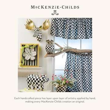 MACKENZIE-CHILDS Courtly Check Small Animal Wall Decor, Checkered Wall Art, Moose