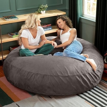 Jaxx 6 Foot Cocoon Bean Bag Chair in Charcoal for All Ages