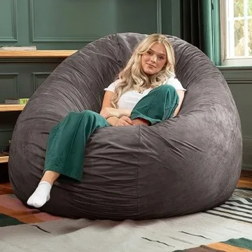 Jaxx 6 Foot Cocoon Bean Bag Chair in Charcoal for All Ages