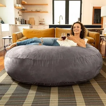 Jaxx 6 Foot Cocoon Bean Bag Chair in Charcoal for All Ages