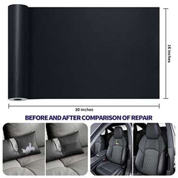 Leather Repair Patch Tape Kit, Self Adhesive Leather Repair for Furniture, Couch, Sofa, Car Seats,Office Chair,Vinyl Repair Kit.30inx16in