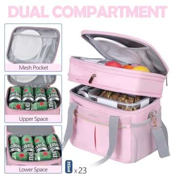 Hedcaw Lunch Box for Women Double Deck Insulated Lunch Bag Women Expandable Leakproof Reusable Lunch...