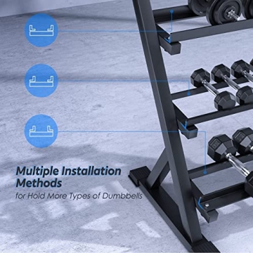 AKYEN 3-Tier Heavy-Duty Dumbbell Rack for Home Gym