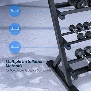 AKYEN 3-Tier Heavy-Duty Dumbbell Rack for Home Gym