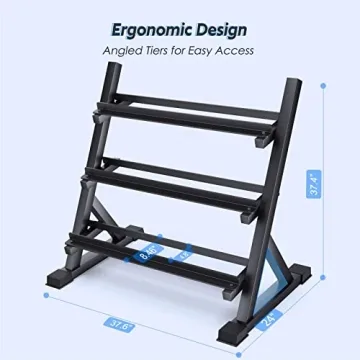 AKYEN 3-Tier Heavy-Duty Dumbbell Rack for Home Gym