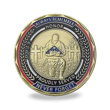 Military Veteran Challenge Coin United States We Stand for The Flag We Kneel for The Fallen