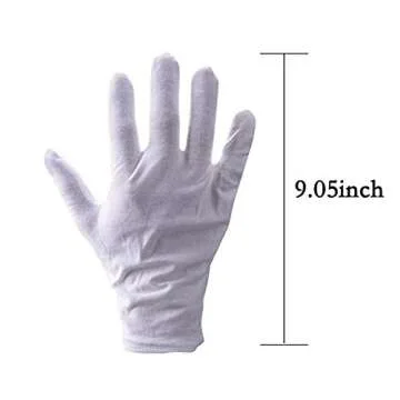 10Pairs White Cotton Gloves Large Size for Art handling Crafting Coin Jewelry Silver Inspection by L...