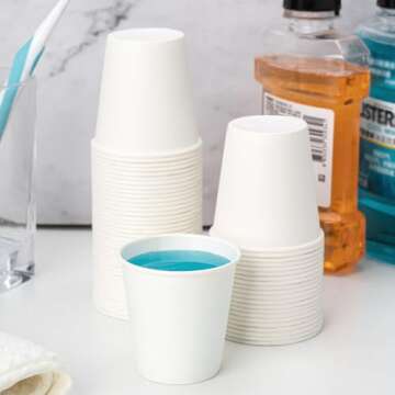 RACETOP 3 oz Bathroom Paper Cups - Durable & Eco-Friendly