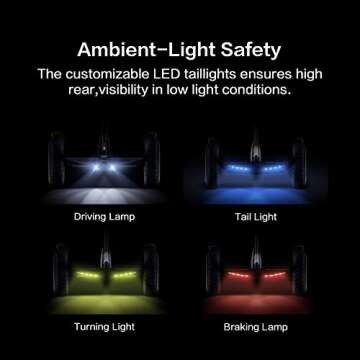 Segway Ninebot S Smart Self-Balancing Electric Scooter, Dual 400W Motor, Max 13.7 Miles Range & 10MPH, Hoverboard with LED Light, Compatible with Gokart kit, UL-2272 Certified