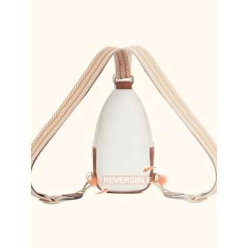 Telena Sling Bag for Women Crossbody Fanny Packs for Women Leather Sling Chest Bag with Adjustable Strap Beige Brown