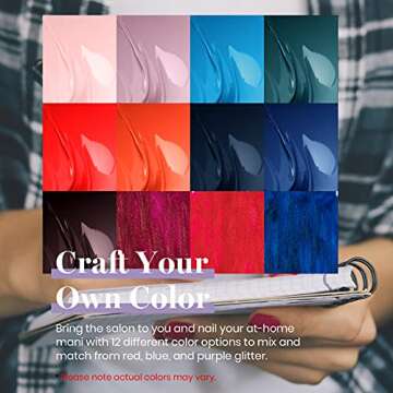 Beetles 12 Pcs Gel Nail Polish Set - Flannel & Fleece Collection Nude Pink Burgundy Red Glitter Gel Polish Kit Orange Dark Blue Green Nail Gel Kit Nail Art Salon DIY Home Mani Christmas Gifts